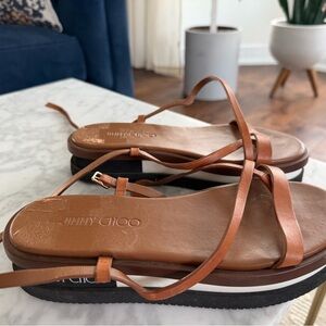 Jimmy Choo Tan Leather Sandals